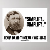 Henry David Thoreau vereenvoudigt Citaat Poster (Voorkant)