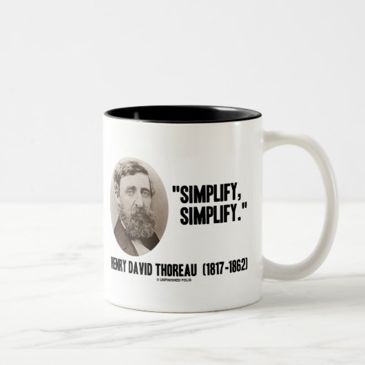 Henry David Thoreau vereenvoudigt Citaat Tweekleurige Koffiemok (Rechts)