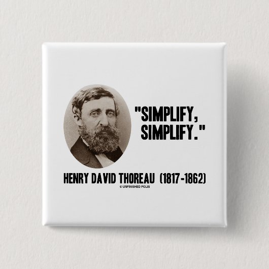 Henry David Thoreau vereenvoudigt Quote Vierkante Button 5,1 Cm (Voorkant)