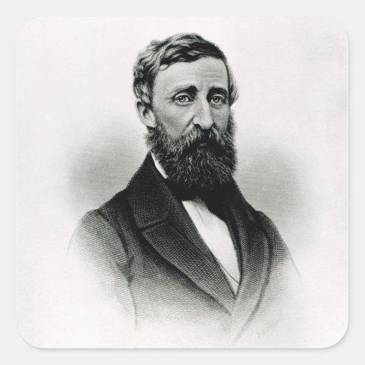 Henry David Thoreau Vierkante Sticker (Voorkant)