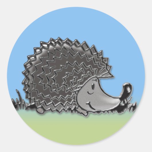 Henry de egel ronde sticker (Voorkant)