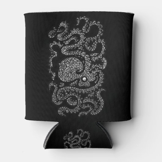 Henry de gelukkige octopus (zwart) blikjeskoeler (Voorkant)