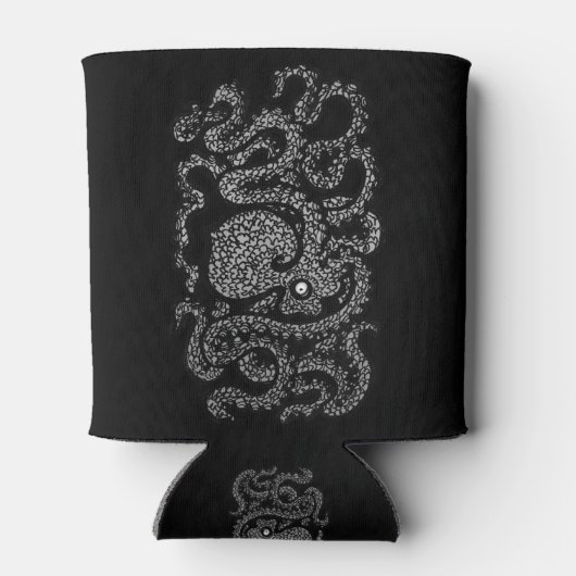 Henry de gelukkige octopus (zwart) blikjeskoeler (Achterkant)