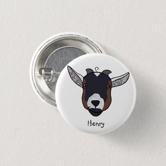 Henry de Goat Badge Ronde Button 3,2 Cm (Voorkant /achterkant)