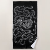 Henry de Happy Octopus Beach Towel (zwart) Strandlaken (Voorkant)