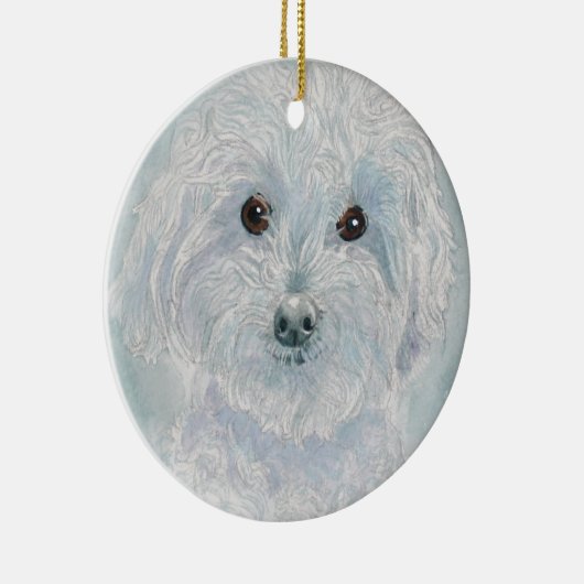 Henry de Maltipoo Keramisch Ornament (Rechts)
