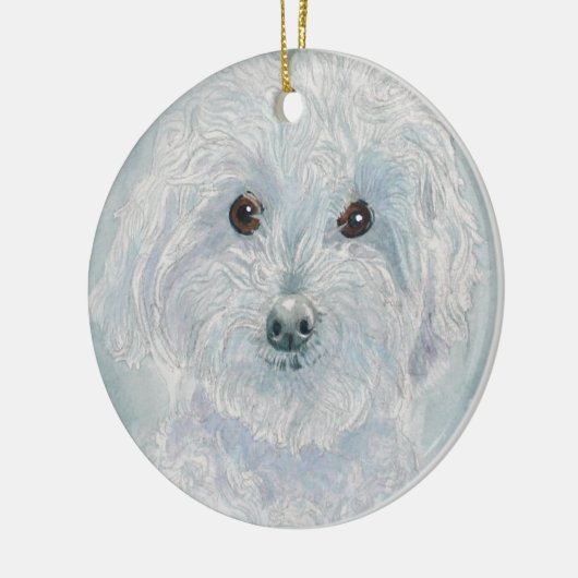 Henry de Maltipoo Keramisch Ornament (Links)
