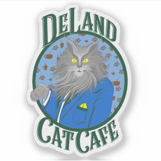 Henry DeCat sticker in het blauw (Voorkant)