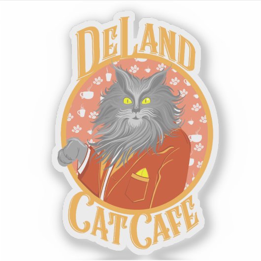 Henry DeCat sticker in het geel (Voorkant)