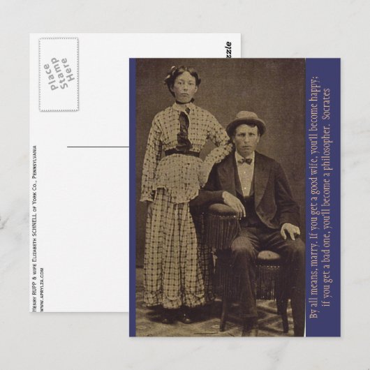 Henry & Elizabeth (SCHNELL) RUPP of York Co., PA Briefkaart (Voorkant / Achterkant)