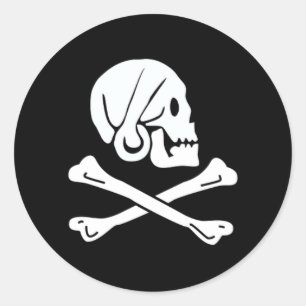 Henry Elke authentieke piratenvlag Ronde Sticker