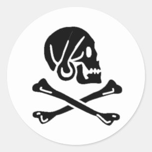Henry Elke authentieke piratenvlag Ronde Sticker