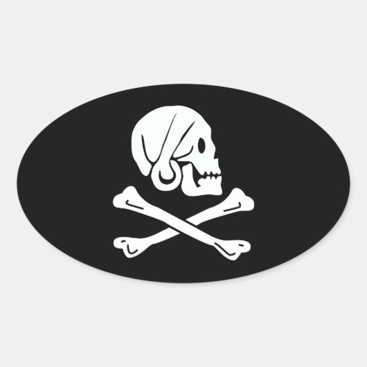 Henry Elke vlag Pirate Flag Ovale Sticker (Voorkant)