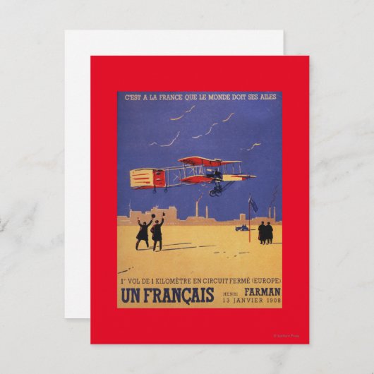 Henry Farman Flies op Issy-les-Moulineaux Briefkaart (Voorkant / Achterkant)