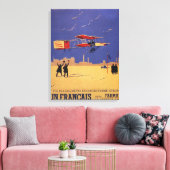 Henry Farman Flies op Issy-les-Moulineaux Canvas Afdruk (Insitu (Woonkamer))