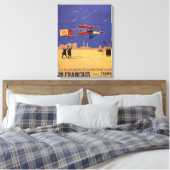 Henry Farman Flies op Issy-les-Moulineaux Canvas Afdruk (Insitu (Slaapkamer))