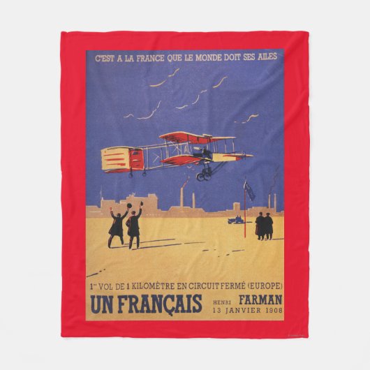 Henry Farman Flies op Issy-les-Moulineaux Fleece Deken (Voorkant)