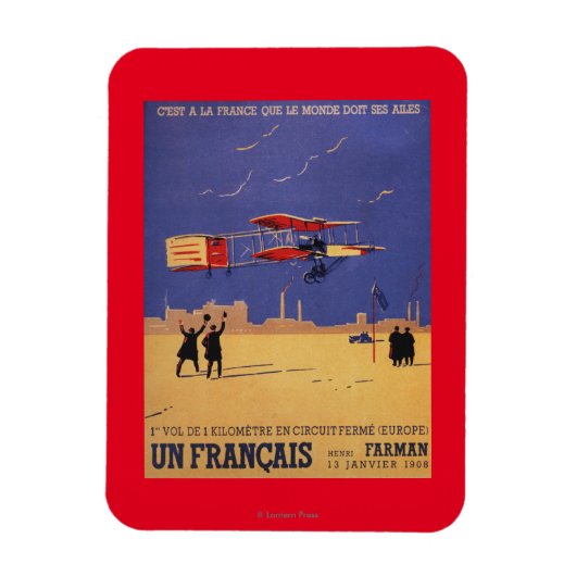 Henry Farman Flies op Issy-les-Moulineaux Magneet (Verticaal)