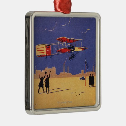 Henry Farman Flies op Issy-les-Moulineaux Metalen Ornament (Rechts)