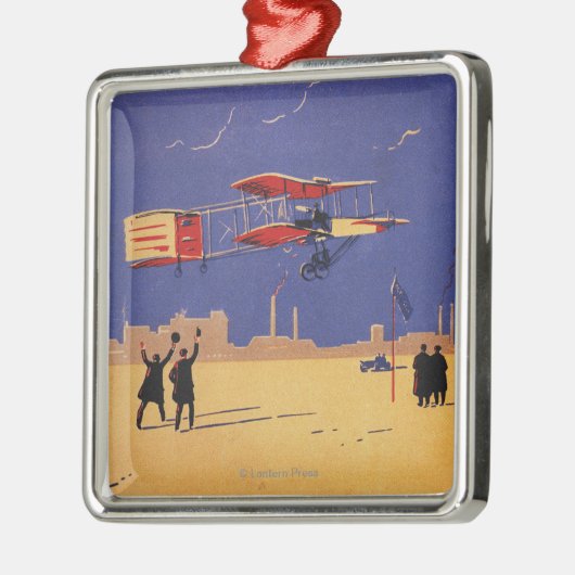 Henry Farman Flies op Issy-les-Moulineaux Metalen Ornament (Links)