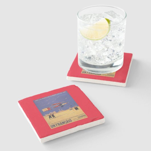 Henry Farman Flies op Issy-les-Moulineaux Stenen Onderzetter (Zijkant)