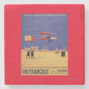 Henry Farman Flies op Issy-les-Moulineaux Stenen Onderzetter