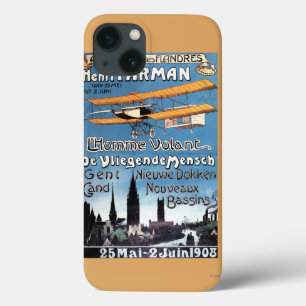 Henry Farman vliegt met het Poster van de Flying M iPhone 13 Hoesje