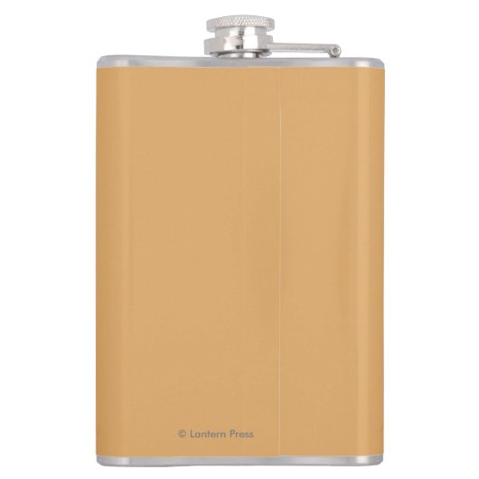 Henry Farman vliegt met het Poster van de Flying M Heupfles (Achterkant)