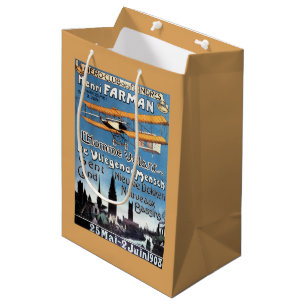 Henry Farman vliegt met het Poster van de Flying M Medium Cadeauzakje