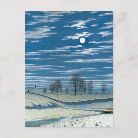 Henry Farrer Winter Scene in Moonlight Briefkaart (Voorkant)