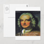 Henry Fielding "Als geld je God is" citaat Briefkaart (Voorkant / Achterkant)