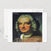 Henry Fielding "Als geld je God is" citaat Briefkaart (Voorkant / Achterkant)