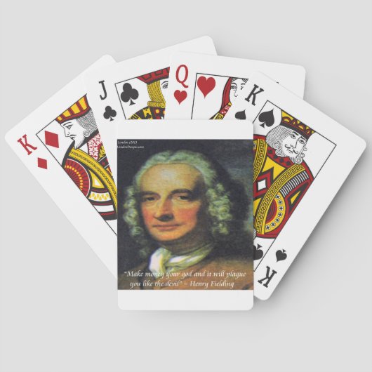 Henry Fielding "Als geld je God is" Pokerkaarten (Achterkant)