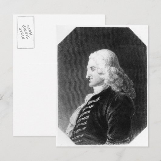 Henry Fielding gegraveerd door Samuel Freeman Briefkaart (Voorkant / Achterkant)