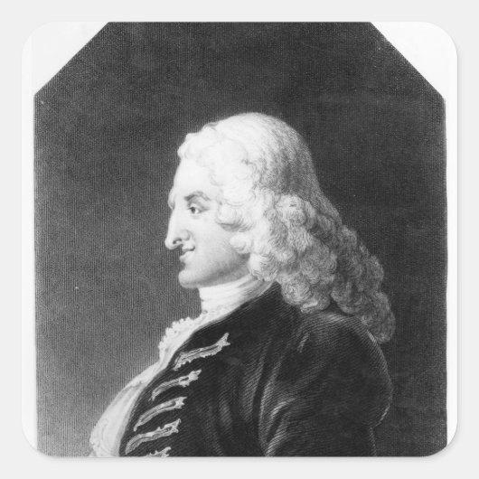 Henry Fielding gegraveerd door Samuel Freeman Vierkante Sticker (Voorkant)