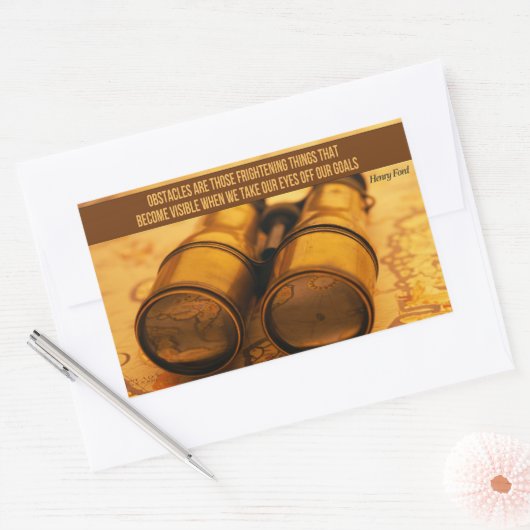Henry Ford Inspirerend citaat "obstakels" Rechthoekige Sticker (Envelop)