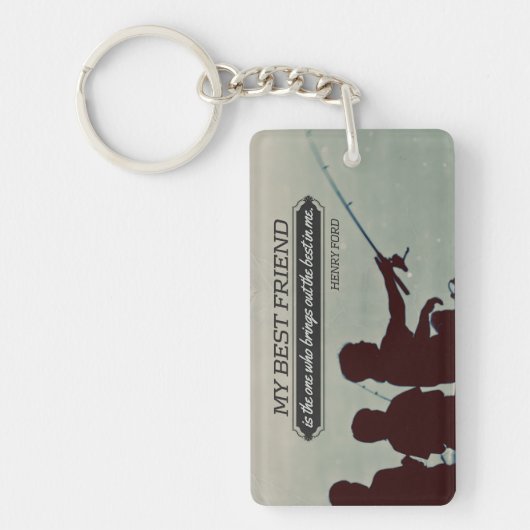 Henry Ford Inspirerend Quote "Beste vriend" Sleutelhanger (Voorkant)