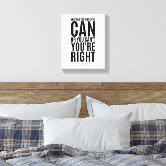 Henry Ford | Inspirerend Quote Wall Art Canvas Afdruk (Insitu (Slaapkamer))