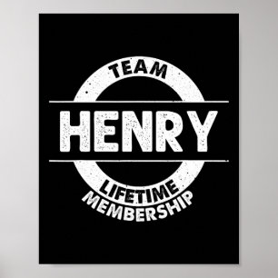 Henry Gift Funny Achternaam Familie Boom Verjaarda Poster