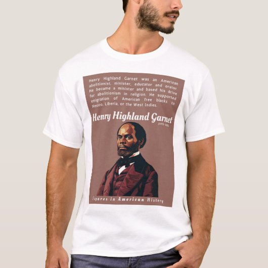 Henry Highland Garnet-figuren in de Amerikaanse ge T-shirt (Voorkant)