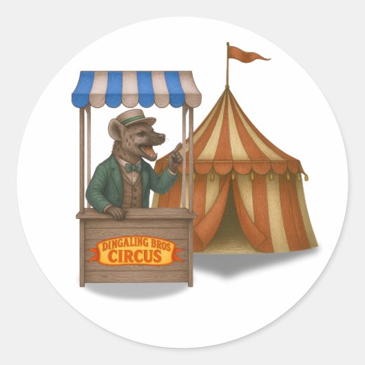 Henry hyena marktkoopman ronde sticker (Voorkant)