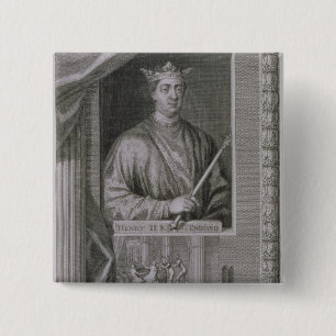 Henry II (1133-89) King of England from 1154, from Vierkante Button 5,1 Cm