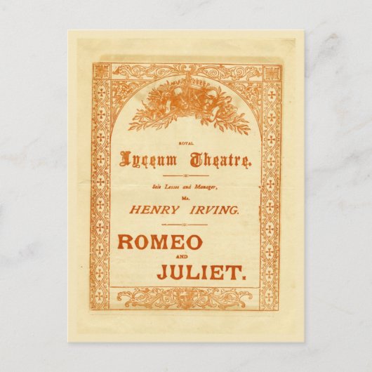 Henry Irving's Romeo & Juliet Briefkaart (Voorkant)