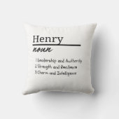 Henry, Jongen Gepersonaliseerde Naam Definitie Kussen (Achterkant)