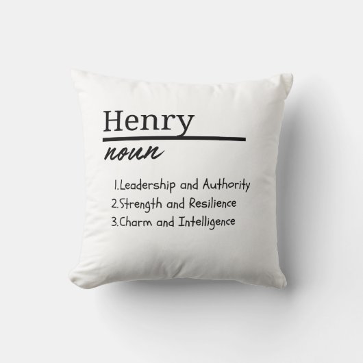Henry, Jongen Gepersonaliseerde Naam Definitie Kussen (Voorkant)