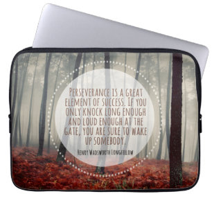 Henry Longfellow Inspirerend citaat volharding Laptop Sleeve