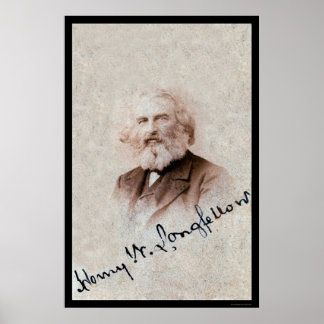 Henry Longfellow Kaart 1860 Poster
