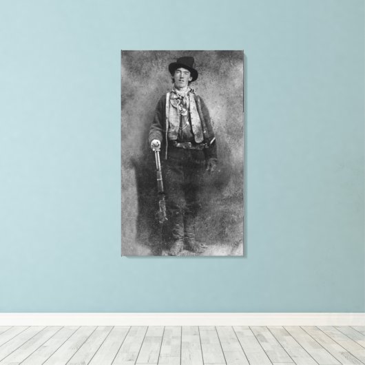 Henry McCarty Billy, het Outlaw Kind van het Oude  Canvas Afdruk (Insitu (Houten vloer))