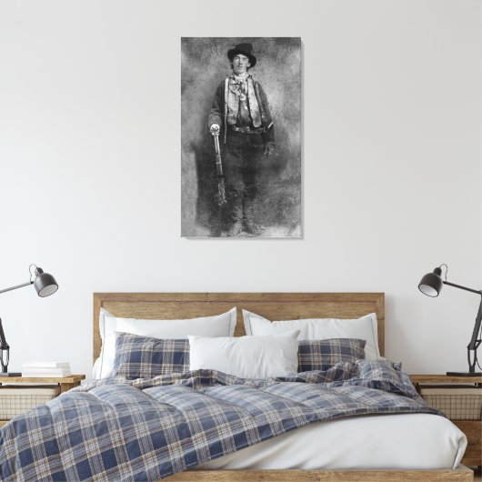 Henry McCarty Billy, het Outlaw Kind van het Oude  Canvas Afdruk (Insitu (Slaapkamer))