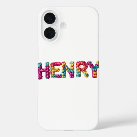 HENRY Naam in Levendig Haakpatroon Case-Mate iPhone Case (Achterkant)